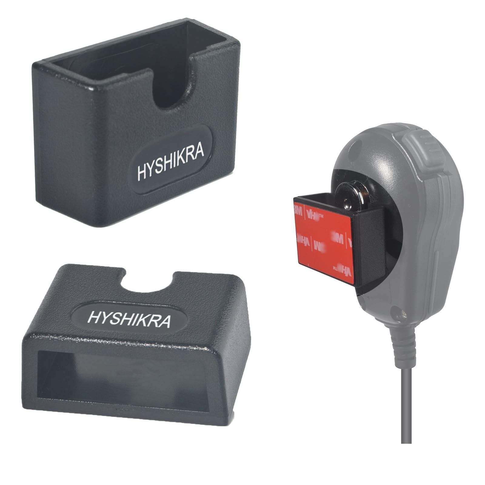 Uniwersalny wieszak na mikrofon radiowy Ham CB, okrągły uchwyt na mikrofon z samoprzylepnym tyłem do Motorola HLN9073B CDM1250 CDM750 GM300 Kenwood TK768G TK868G radiotelefonów (BLACK02, 2