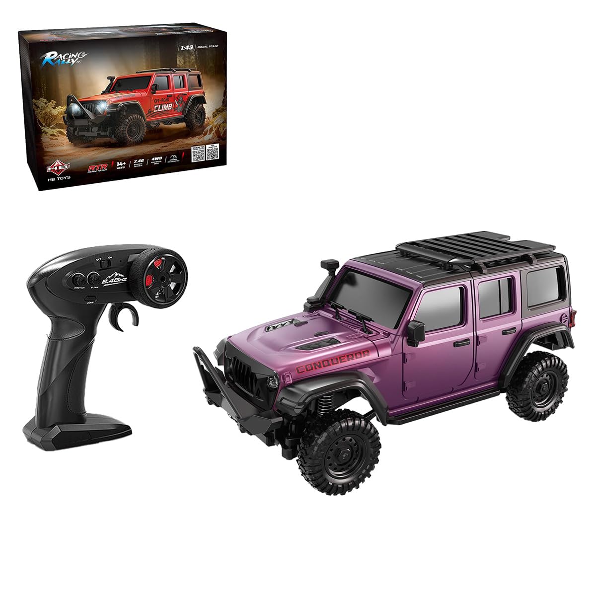 RCXTechPro 1/43 Mini RC Climbing Car 4WD Off Road Truck with APP Control 2.4GHz Remote, Full Proportional Monster Truck Drift Car with LED Lights and Adjustable Speed for Adults