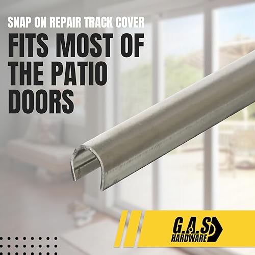 Miniatura 7 de Cubierta de riel de reparación a presión de 14 pulgadas para puertas corredizas de vidrio de patio, repuesto de acero inoxidable para reparación de