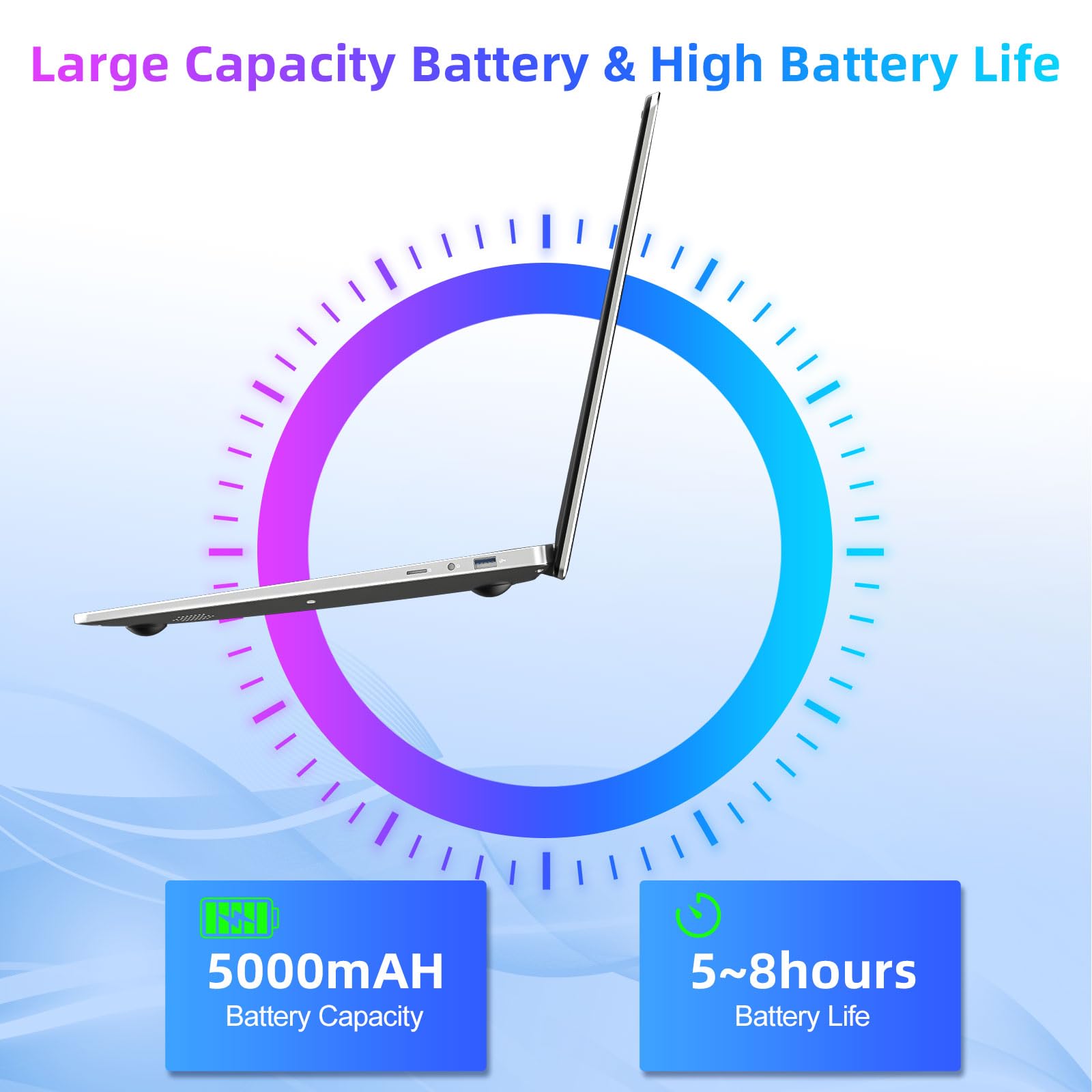 SGIN Laptop 15.6 Inch, 4GB DDR4 128GB SSD Laptops Computer with Intel Celeron Quad Core Processor, Intel UHD Graphics 600, Mini HDMI, Webcam, 2.4G/5GHz WiFi, 2*USB3.2, Bluetooth4.2