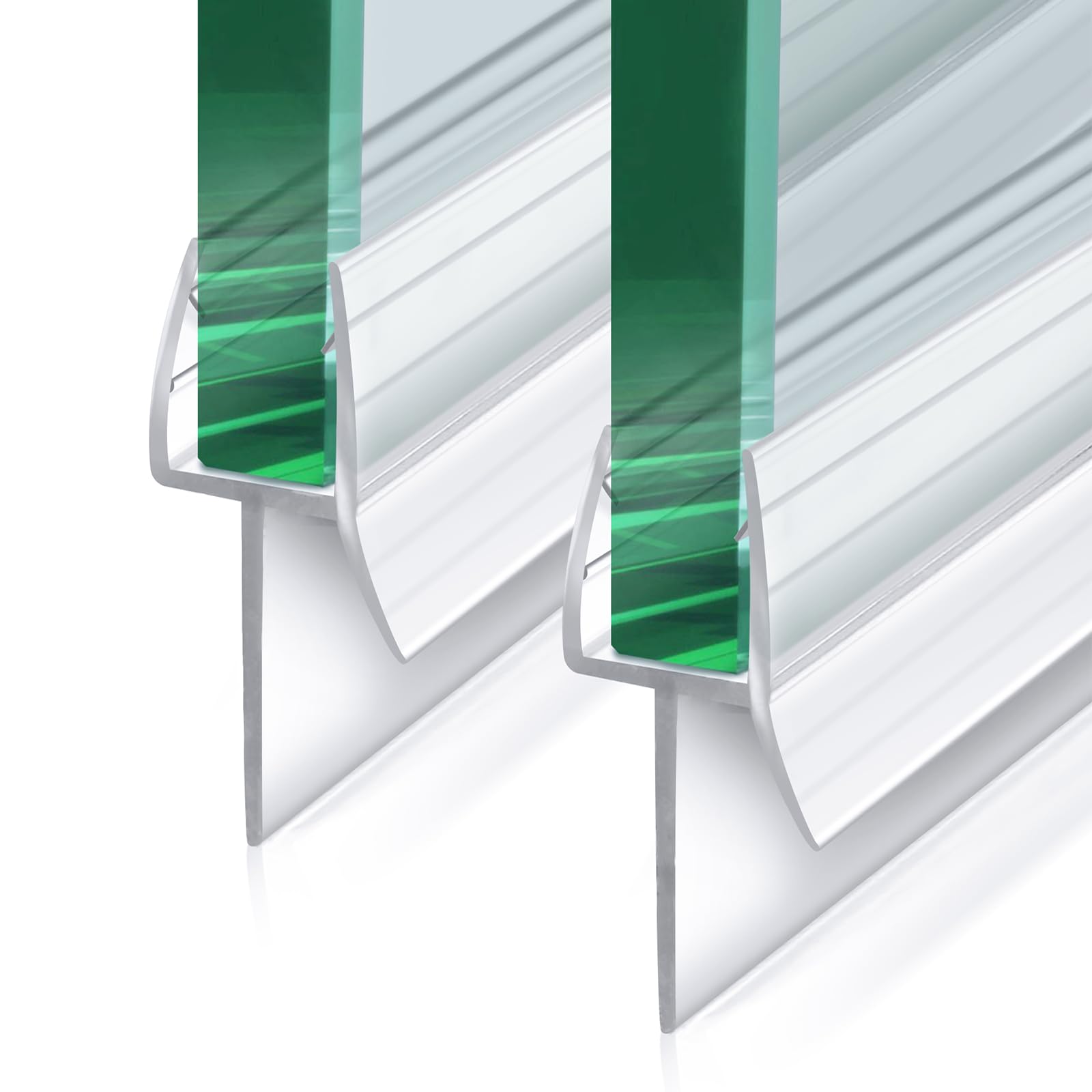 2 Pack Frameless Shower Door Bottom Seal with Long Sweep, Ultra Clear ...