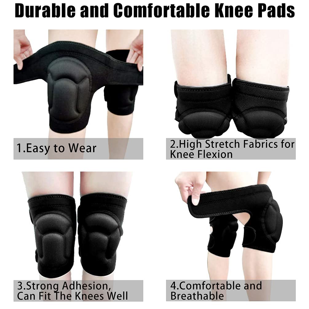 Rodilleras para mujeres y hombres para jardinería, trabajo en casa, limpieza de suelos y alfombras, trabajos de construcción, limpieza de rodilleras con tela de alta elasticidad que protege la
