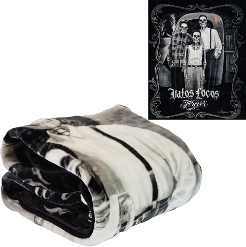 Vatos Locos - Manta de felpa - Cama Queen de 79 x 95 pulgadas - Manta de piel sintética para camas, sofá, picnic, camping