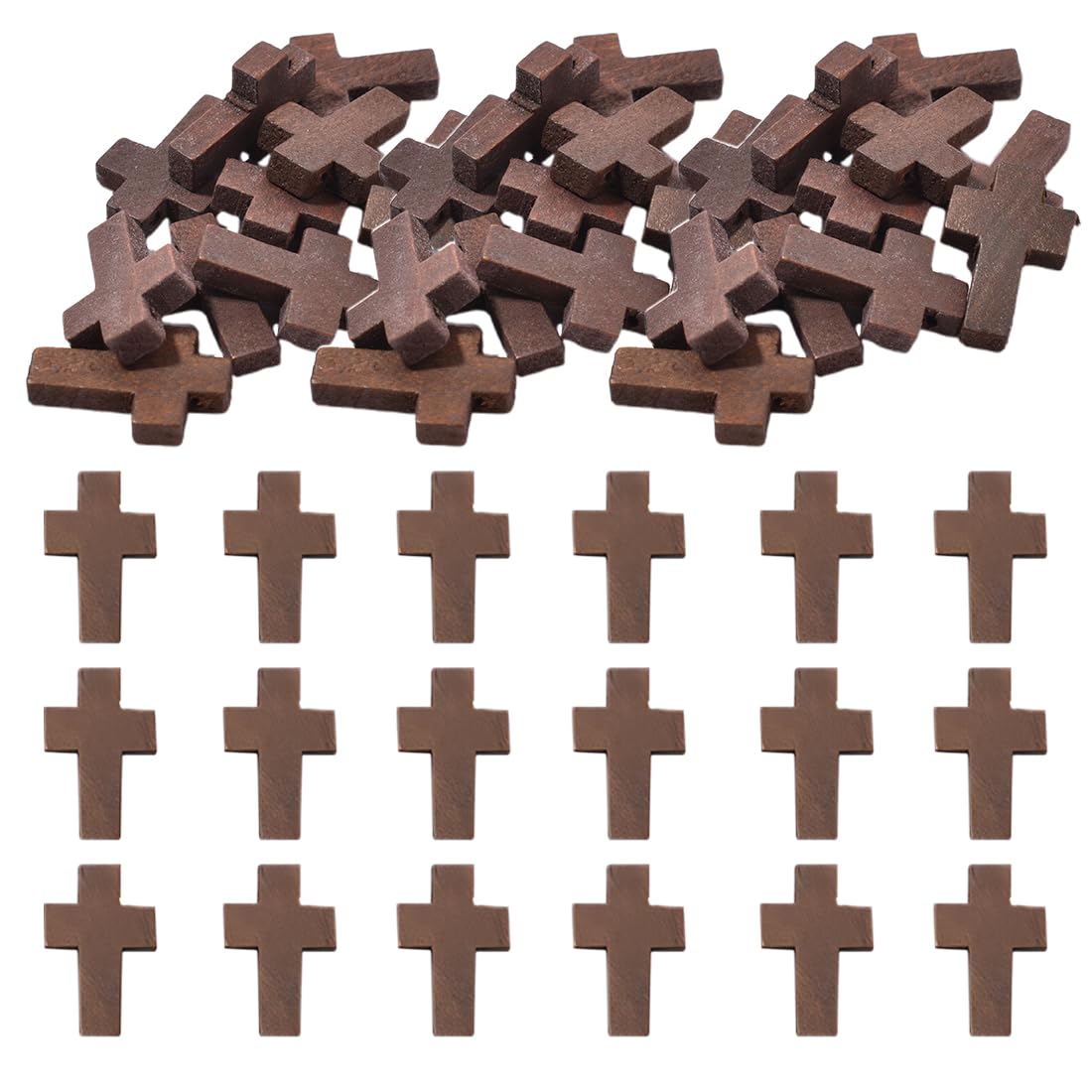 Genie Crafts Confezione da 50 ciondoli a Forma di Croce in Legno – 3 x 4,4 cm Mini Croce, per bomboniere religiose, Domenica Scolastica Fai da Te