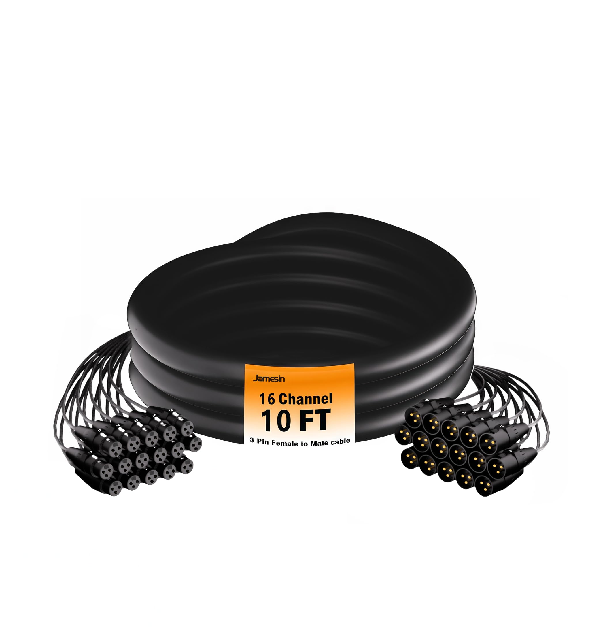 Jamesin 16-K-XLR-Stecker auf Buchse, Schlangenkabel, 3 m