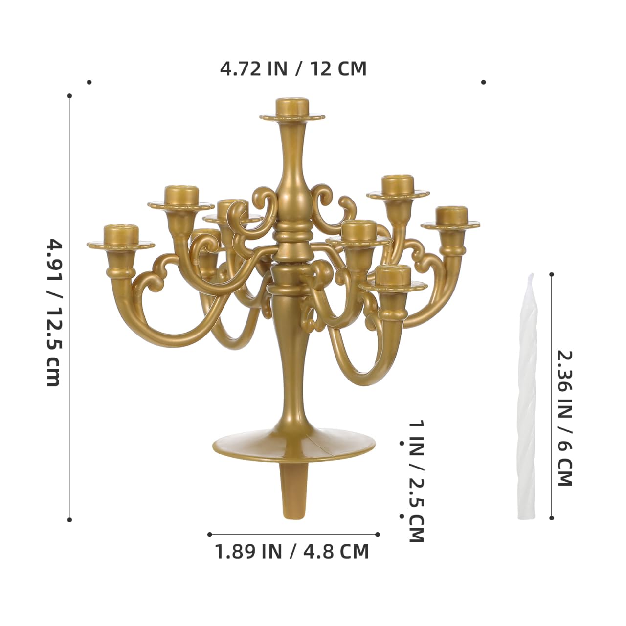 Holibanna Candelabro Portacandele Topper per torta con candele, decorazione per Natale, matrimoni, casa, feste, 2 pezzi