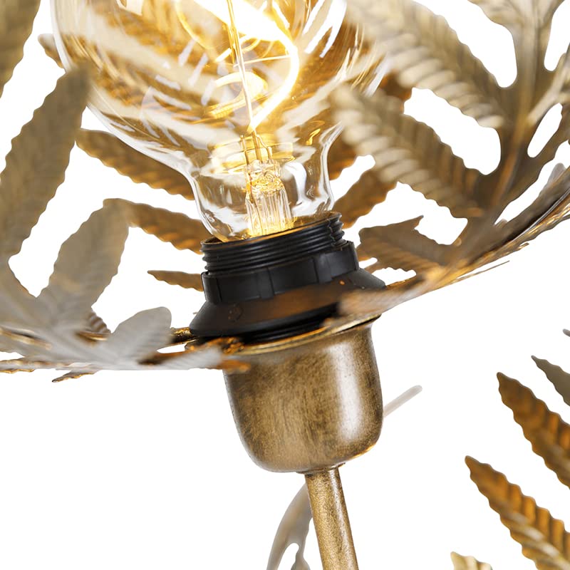 Qazqa Botanica – Lampada Da Terra Retrò 2 Luci – Struttura Oro/Ottone – Altezza 156 Cm – Dimmerabile – Per Soggiorno, Camera, Ingresso - 4