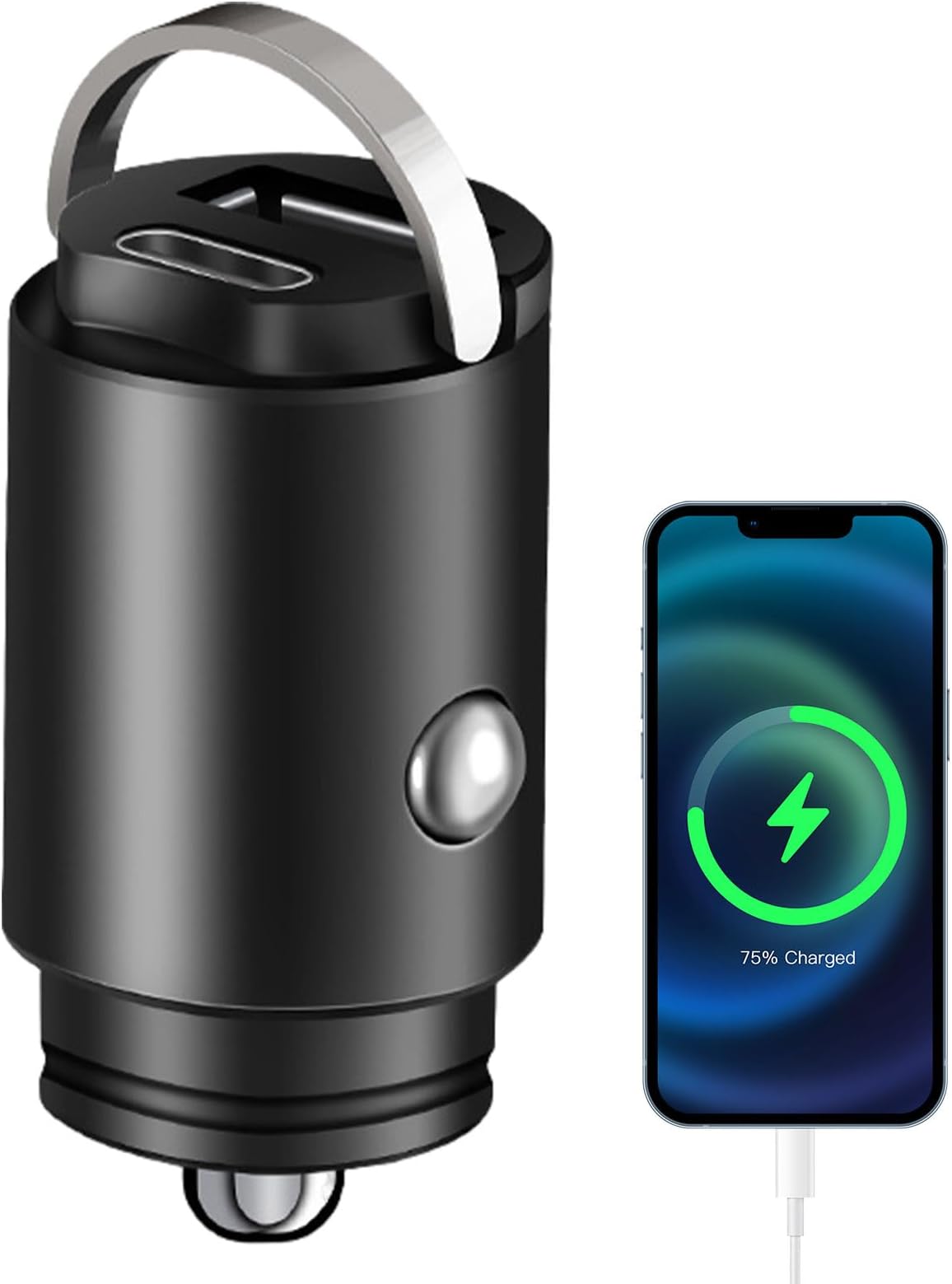 Fast Car Charger, Two Port Car Charger - Metal Charger Adapter | Multifunctional Two Ports Fast Charging Charger, Hidden Drive USB Small for