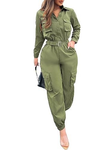 Jumpsuits for Women Long Sleeve Wide Leg Jumpsuit Casual Rompers