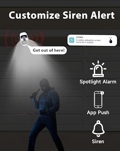 Miniatura 4 de Cámaras de seguridad inalámbricas para exteriores, 2 unidades, cámara 2K para seguridad del hogar con detección de movimiento, alarma de sirena,