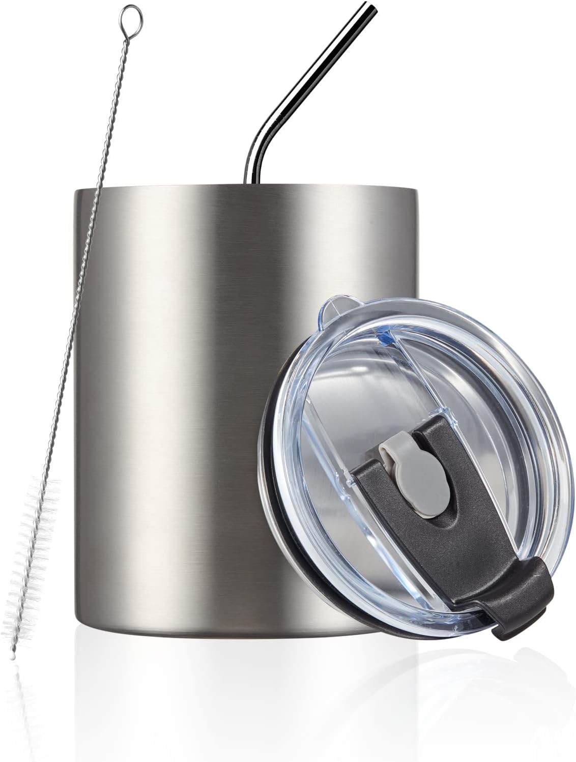 MEWAY 12oz/8Pack Coffee Mug With Lid, Insulated Stainless Steel Reusable Coffee Cup, Double Wall Durable Coffee Mug, Powder Coate,For Coffee, Beer, Home, Office(Silver,8 Pack) - Image 7