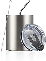 Vista 12 de MEWAY Paquete de 8 tazas de café de 12 onzas con tapa, taza de café reutilizable de acero inoxidable aislada, taza de café duradera de doble pared