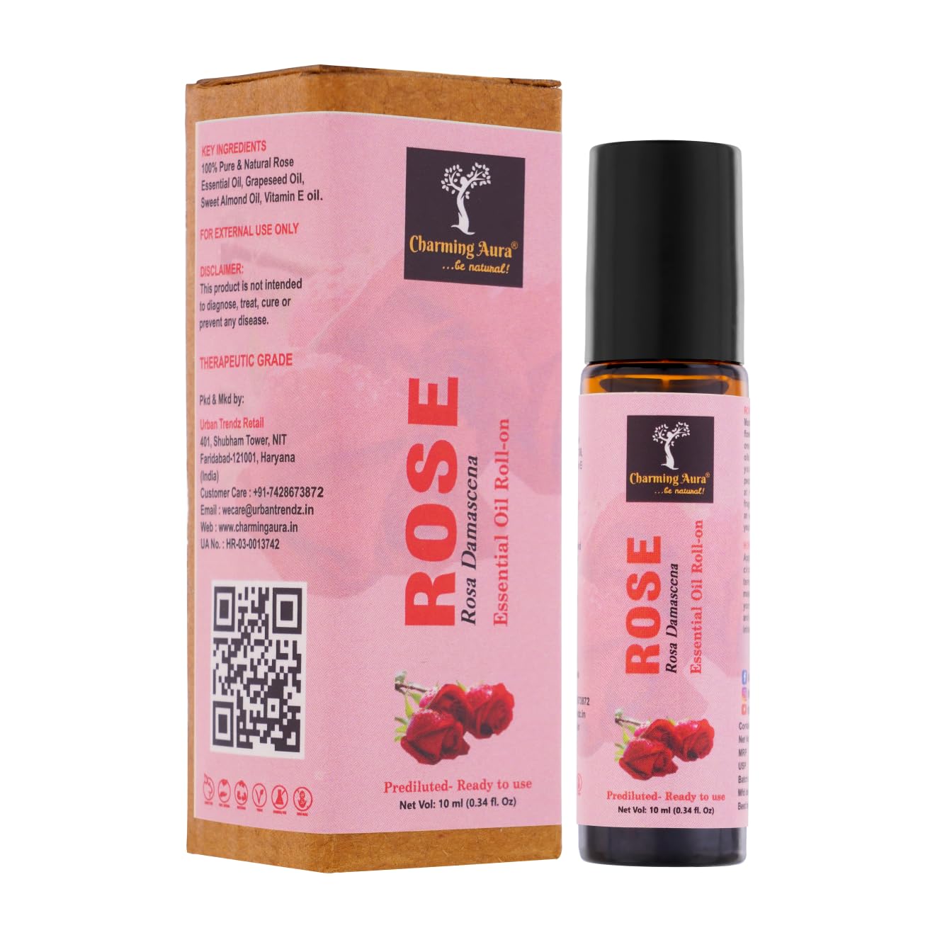 Charming Aura Rose Essential Oil | Roll-On | Prediluted ready to use | for Stress relief, Skin Care, Meditation, Yoga, Reiki healing, Mood Freshener | 10ml | (Rose Essential Oil Roll-on, Pack of 1) (B0D6LVHDSK) Amazon Price History, Amazon Price Tracker