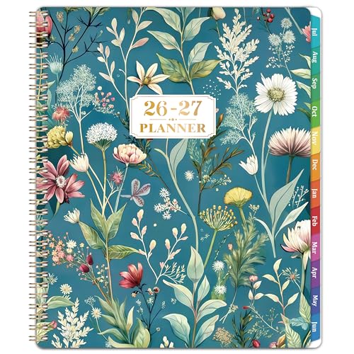 Planner 2026-2027 - Academic Planner 2026-2027 from JULY 2026 to JUNE 2027 9 x 11 Weekly and Monthly Planner 26-27 Calendar Planner with Colourful Tabs Premium Thick Paper Twin-Wire Binding Back Pocket