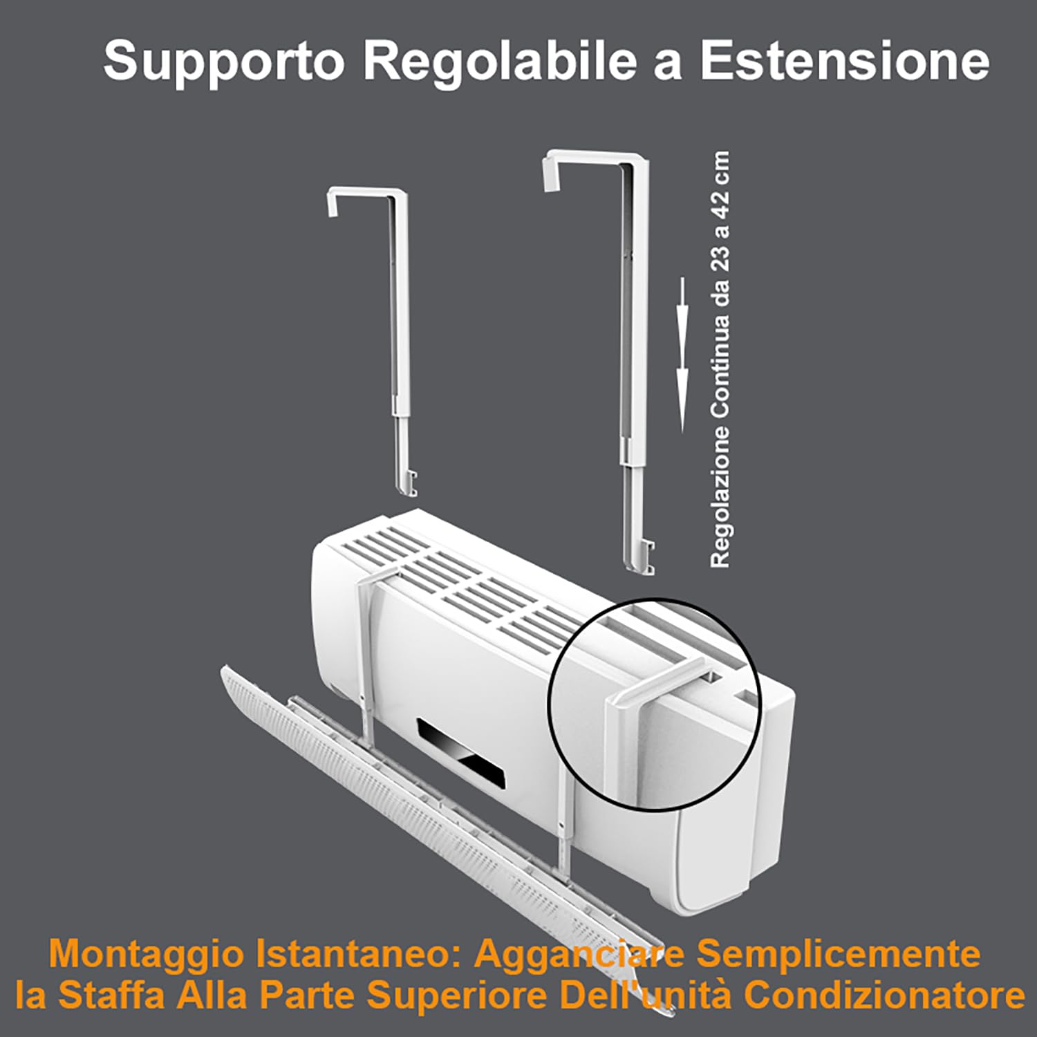 Deflector para Aire Acondicionado Universal Ajustable, 8 Aspas Orientables 270°, Montaje Rápido, Materiales Ecológicos, Evita Condensación, Ideal para Verano e Invierno