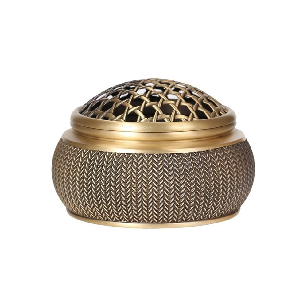 Incense Holder Brass Incense Burner With Skeletonized Lid Light Luxury Holder Home Decorative Ornaments Teahouse