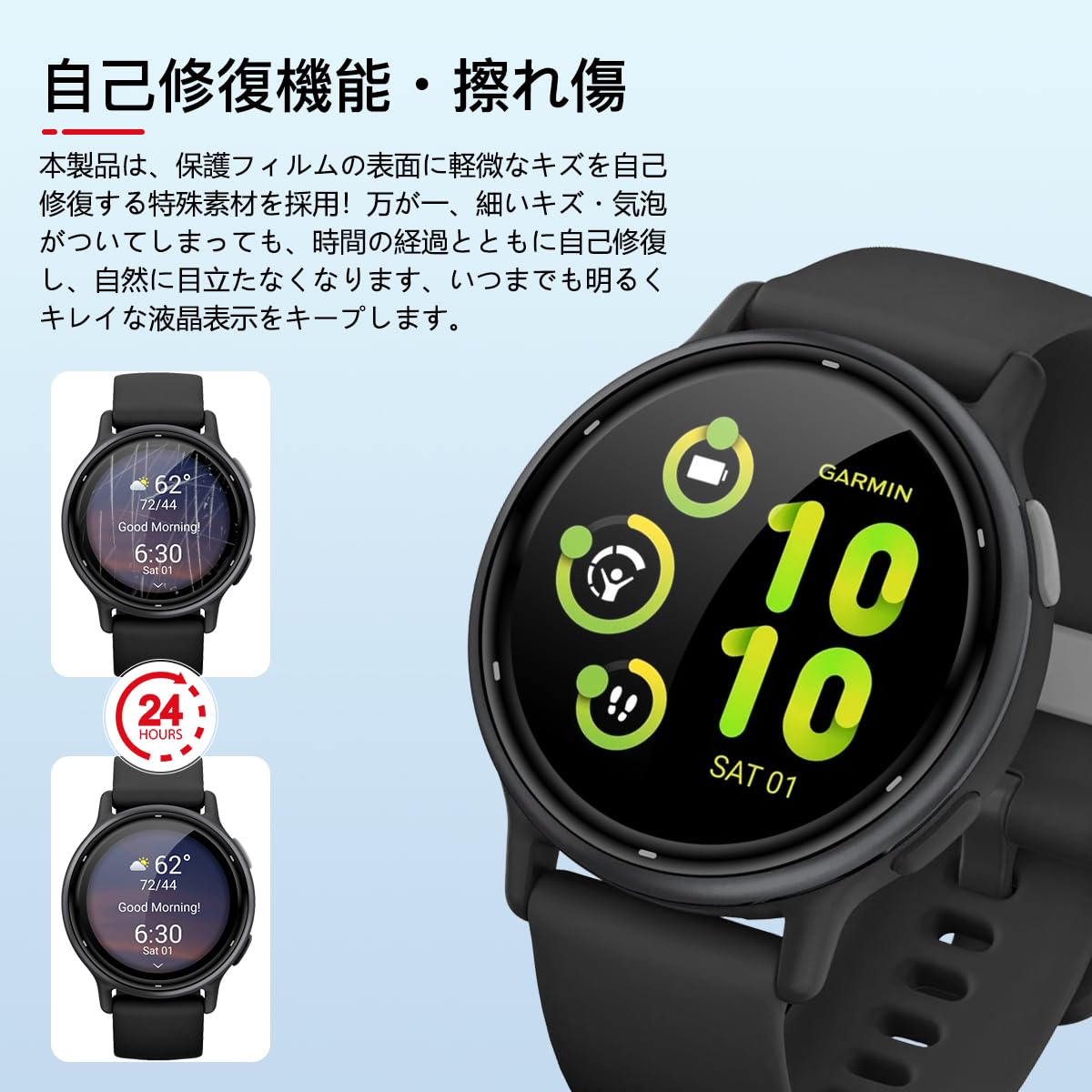 Amazon | 対応 GARMIN vivoactive5 フィルム 画面保護フィルム 【3枚 
