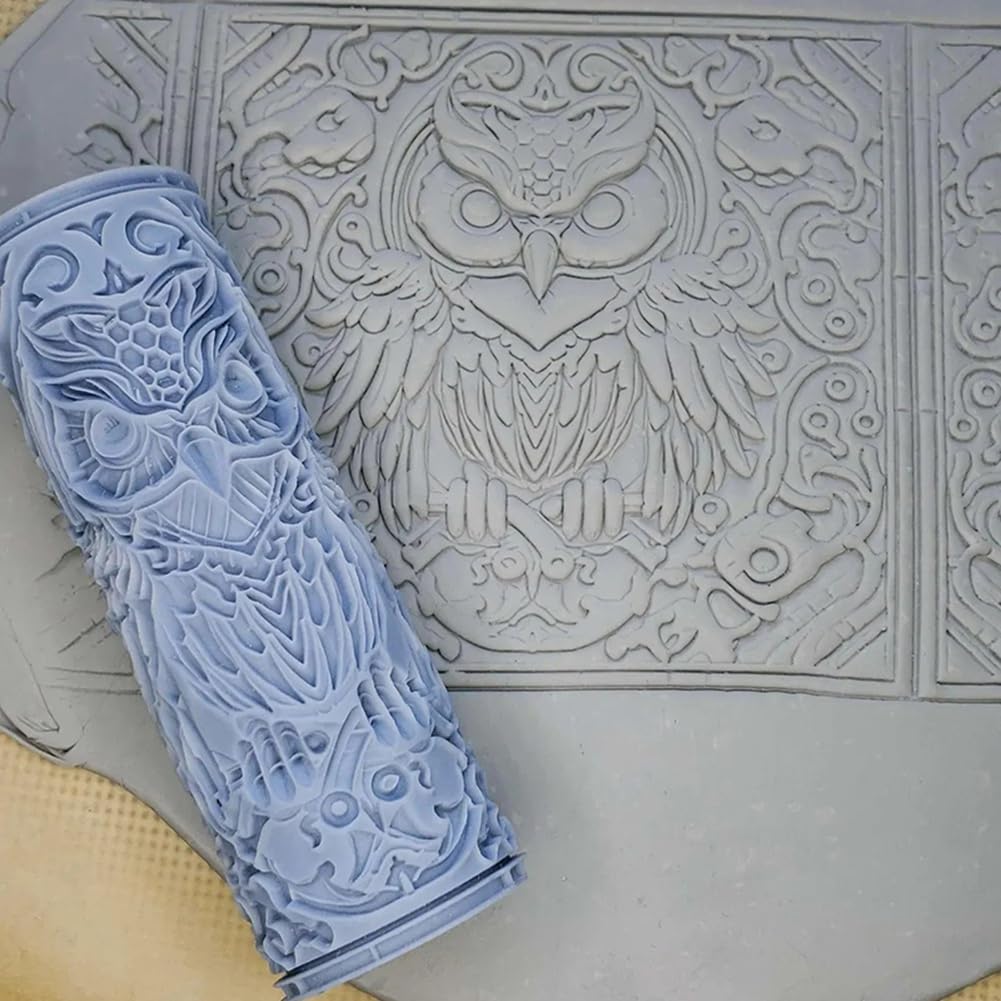 Rouleau Texture Argile 3D Motif Fleurs Et Oiseaux - Outil Modelage Pour Pâte Polymère, DIY, Poterie - Marque Luobannm