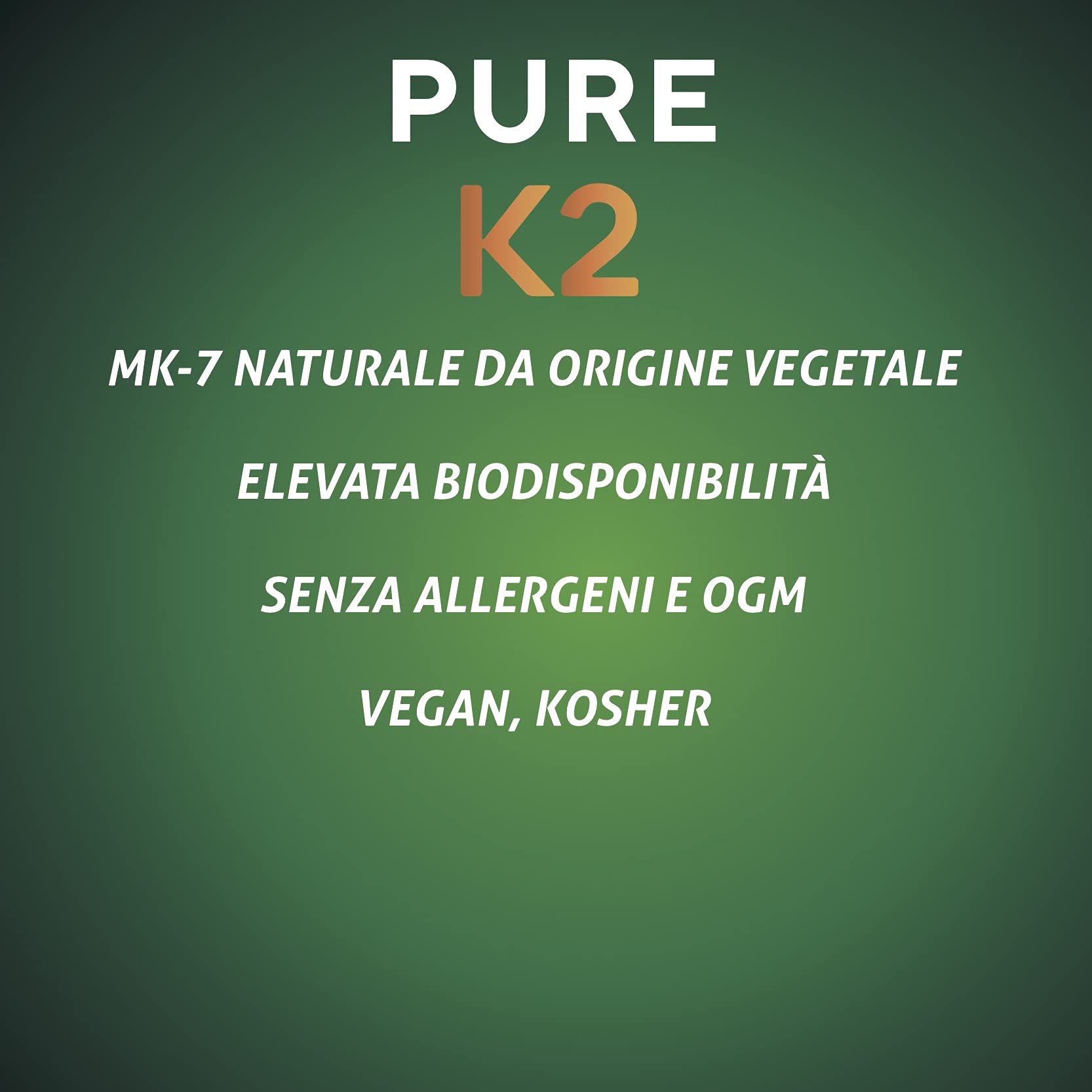 SEB - PURE K2 - Integratore alimentare naturale di Vitamina K2 MK7-60 capsule. 100% vegetale, 100 mcg per capsula