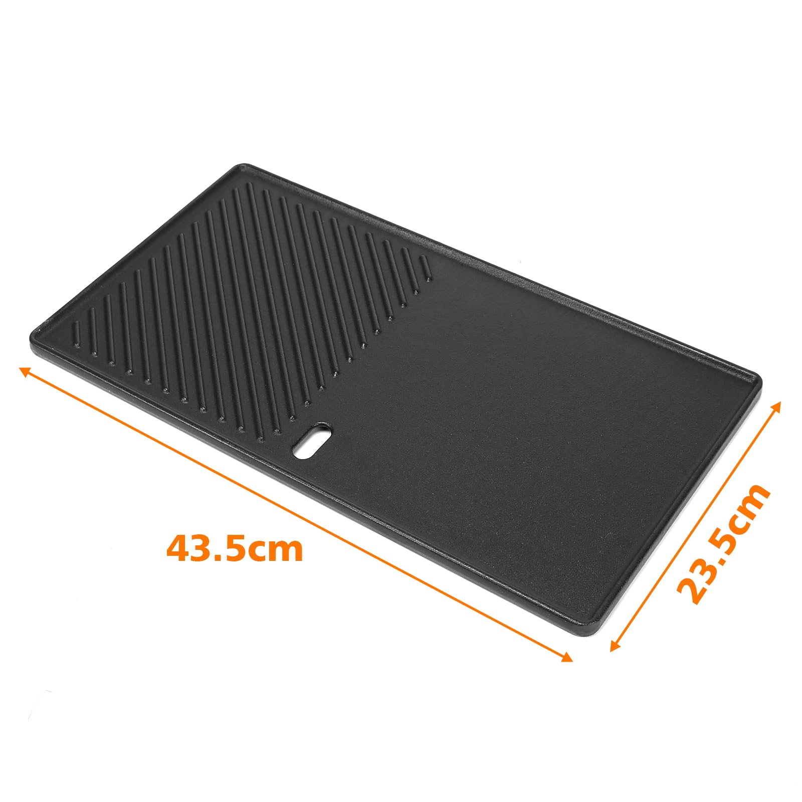 Denmay 13191 Plaque de cuisson pour barbecue 43,5 cm x 23,5 cm 1 paquet pour 2 brûleurs Landmann EMAILLEE Triton, plaque de cuisson en fonte pour plaque de cuisson pour barbecue à gaz, 2 utilisations