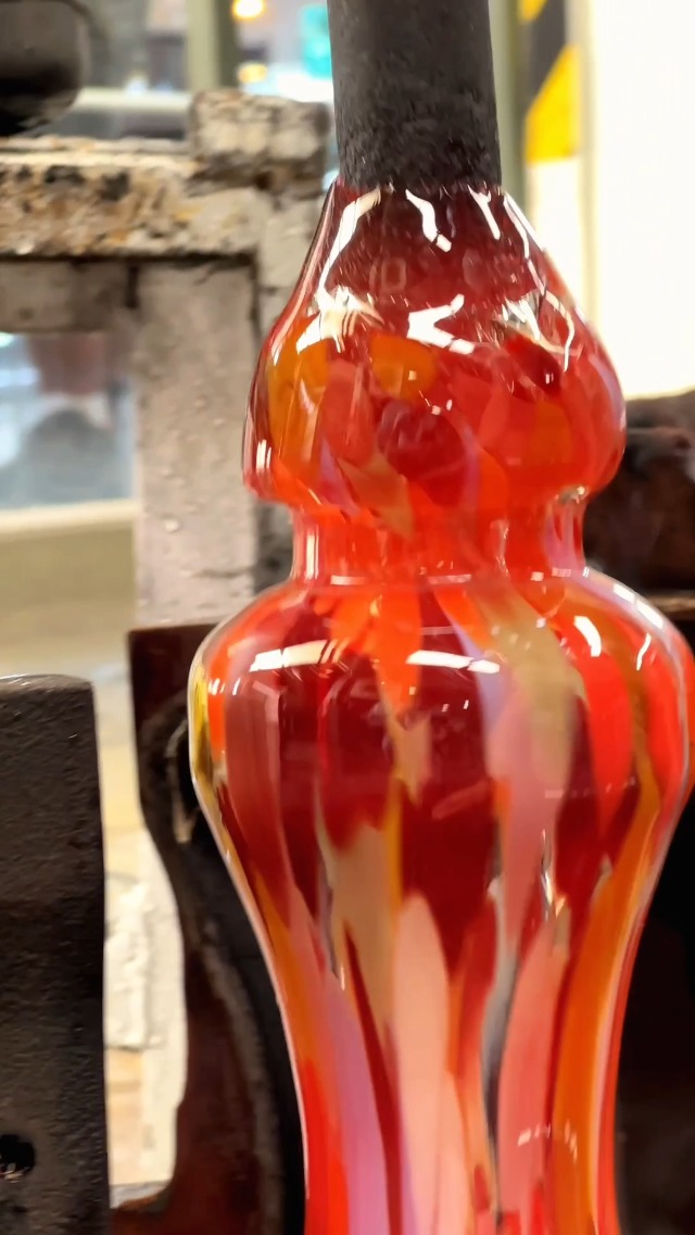 Amazon.com: Ca D Oro Glass Vase Orange/Yellow Confetti Effect Hand