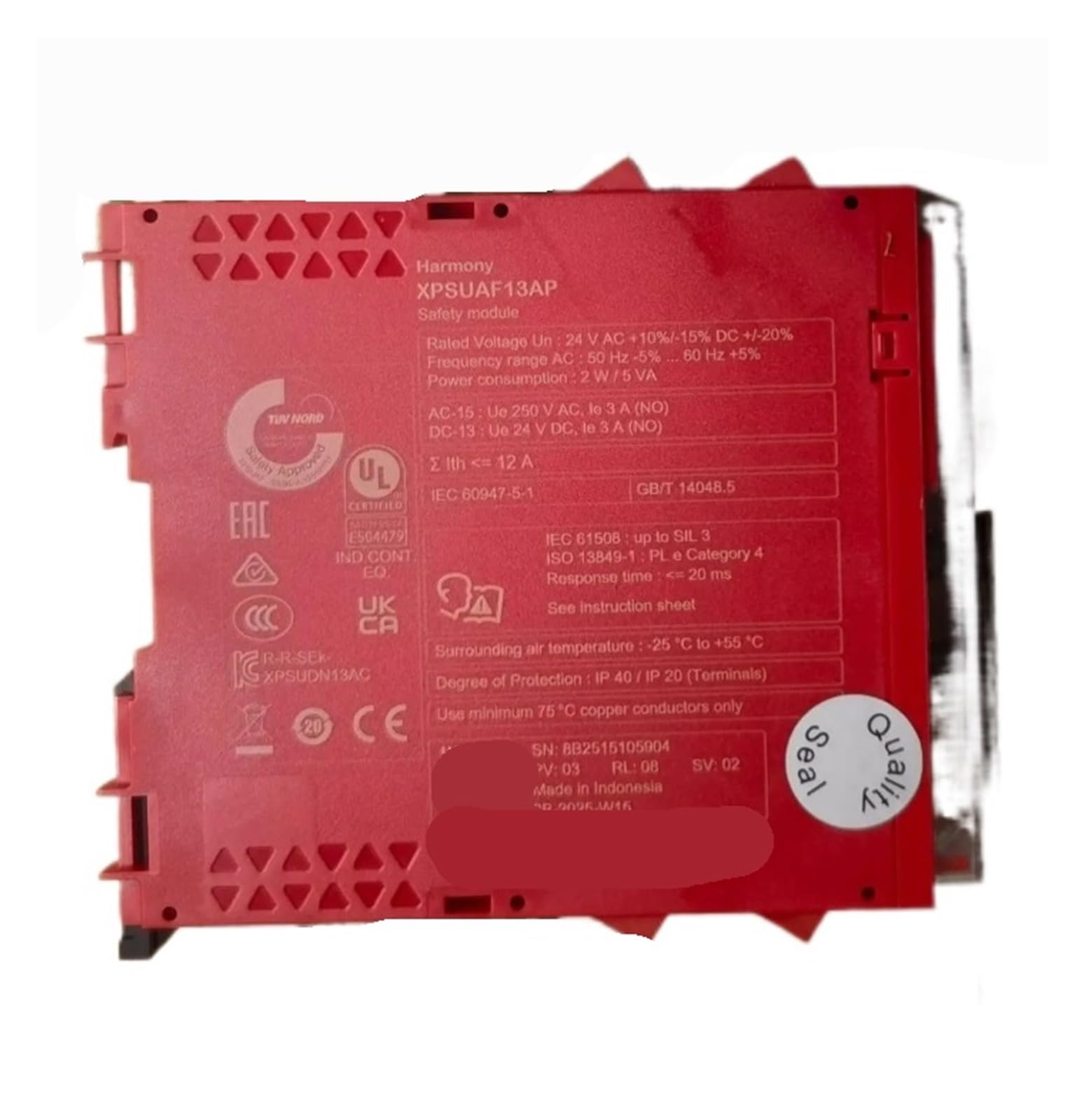 Relais de sécurité XPSBAC14AP et XPSUAF13AP pour armoire électrique de commande