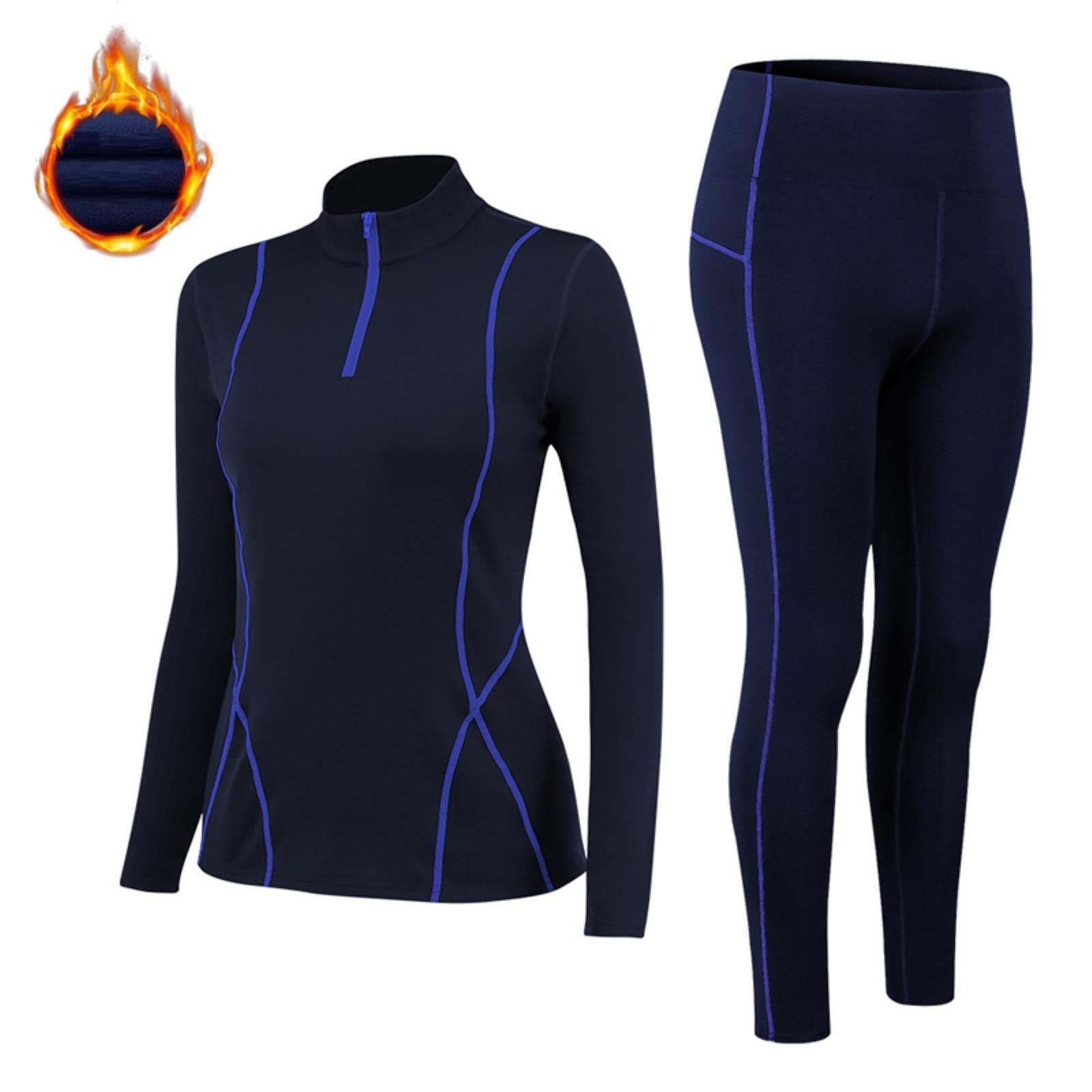 Intimo Termico Donna Dolcevita Set Pile Sottile Fitness Shapewear Elastico Stretto Abbigliamento Femminile Canottiere e Mutande