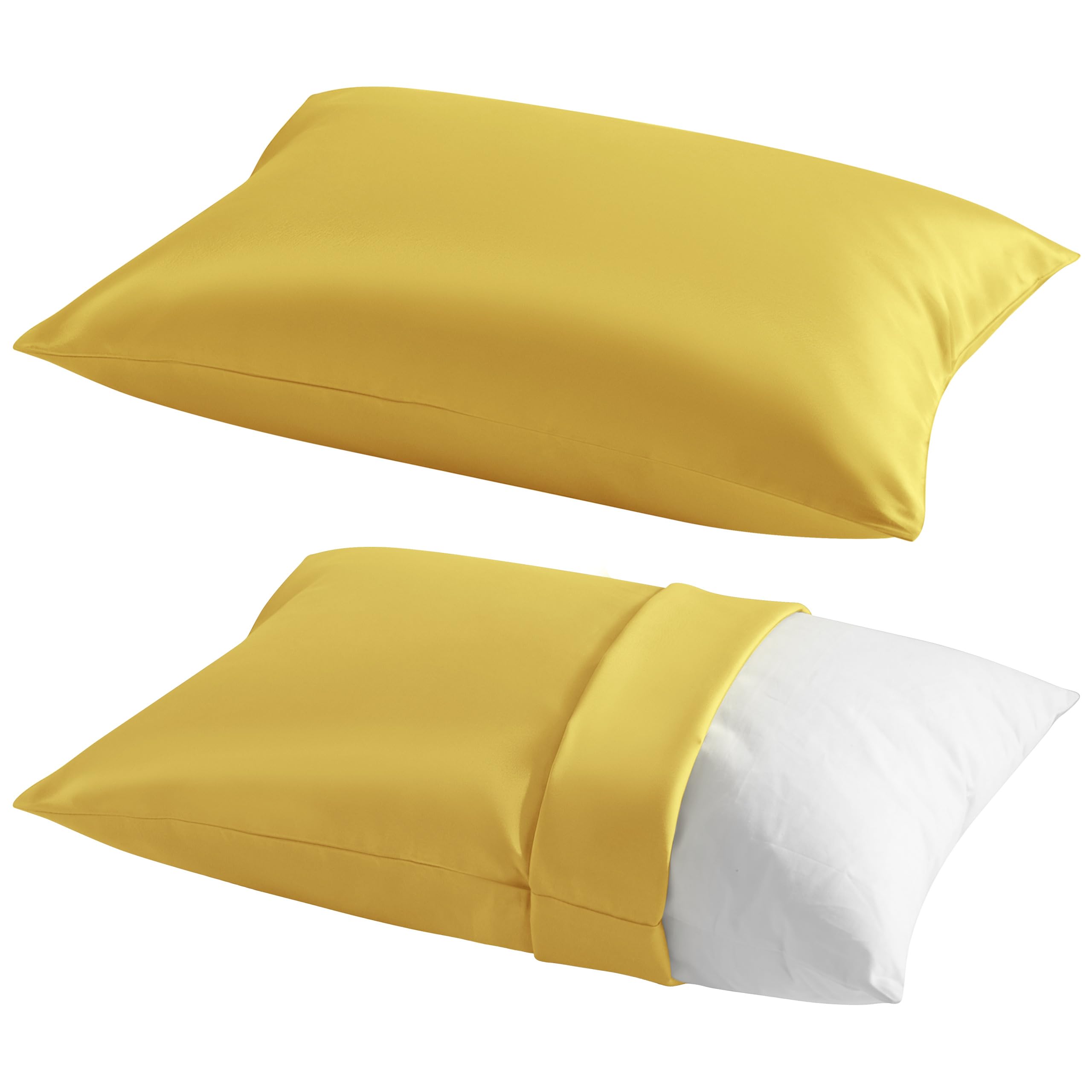 NTBAY Toddler Pillows with Pillowcases Set, 4 Piece 13 x 18, Yellow