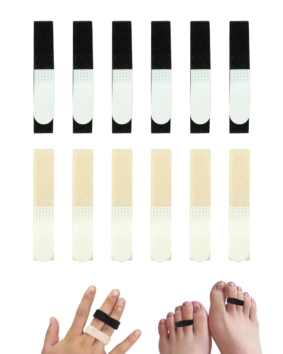 12pcs Finger Splints, Finger Buddy Straps Buddy Tape No