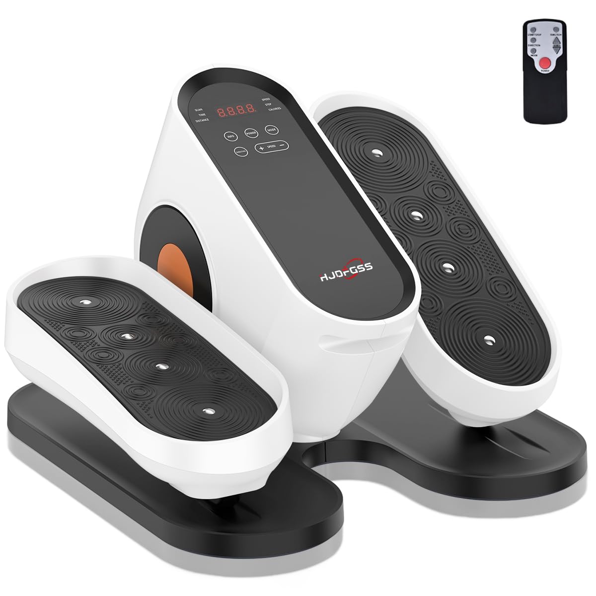 Under Desk Elliptical Machine, Electric Ellipse Leg Exerciser as Seen on Tv for Seniors with 10 Adjustable, Portable Quiet Elliptical Machine, Seated Pedal Exerciser with Remote Control (White)