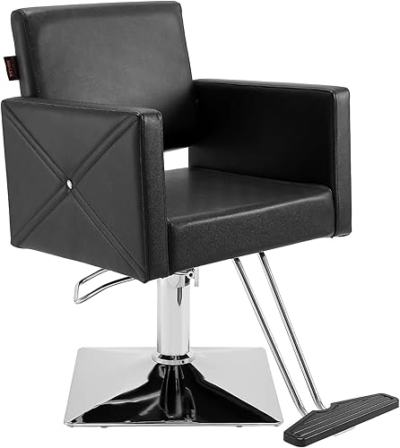 VEVOR Silla de salón para estilista giratoria de 360 con bomba hidráulica resistente, peso máximo de carga de 330 libras, equipo de belleza de spa