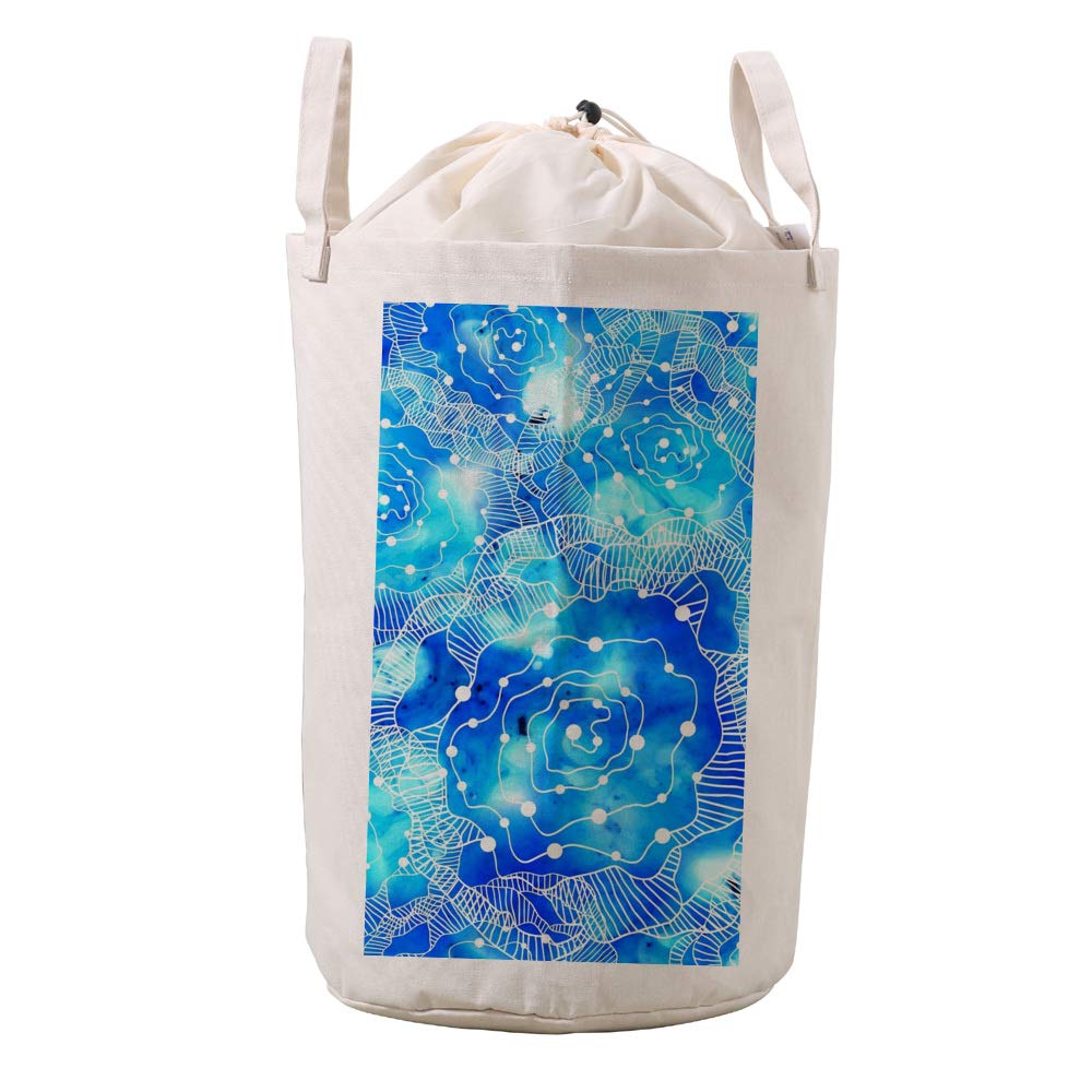 Bolsa de ropa de lavandería para baño impermeable con cordón estampado floral elegante
