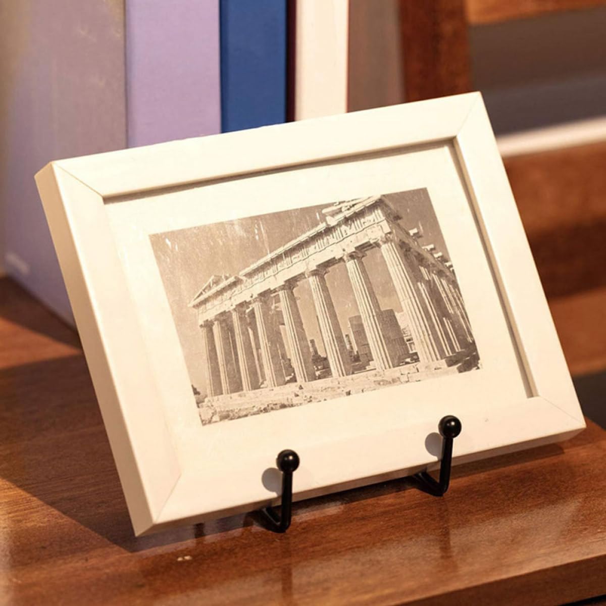 Zerodeko 4 Set Portalibri Portalibro Card Holder Tavola Addobbi Etichetta Portapiatti Cremagliera Piccoli Cavalletti da Esposizione Supporto Piatto Decorativo Ferro da Stiro Black 4 Pezzi*4
