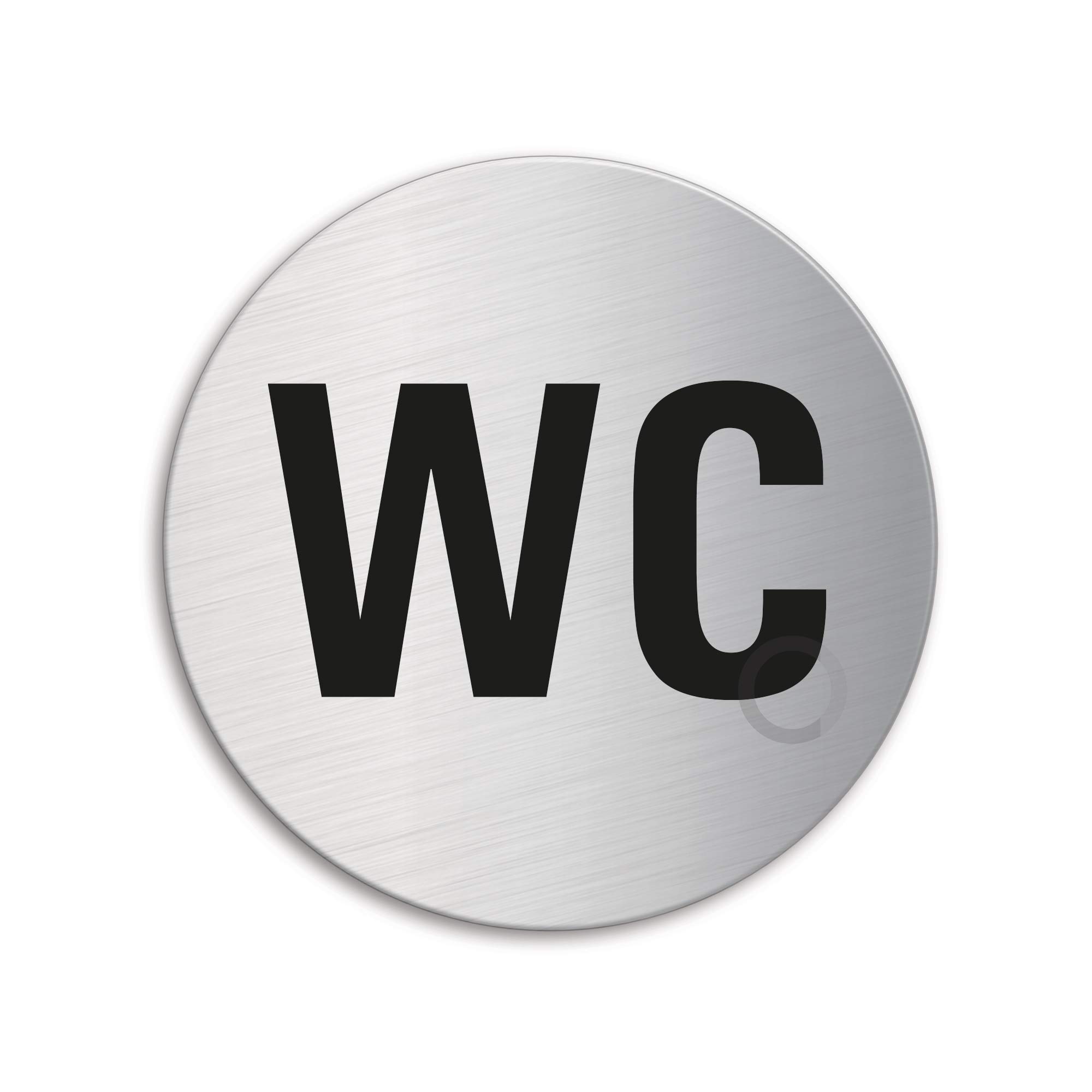 Ofform Cartello WC In Acciaio Inox – Targhetta Autoadesiva Ø 75 Mm, Made In Germany, Design Originale No.8480 - 4