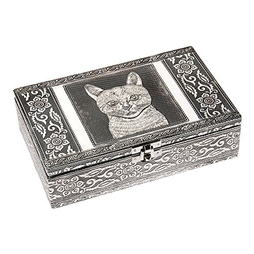 HAB & GUT -BOX014V- Aluminium jewellery box, CAT, 7.9 x 4.7 x 2.4 inches