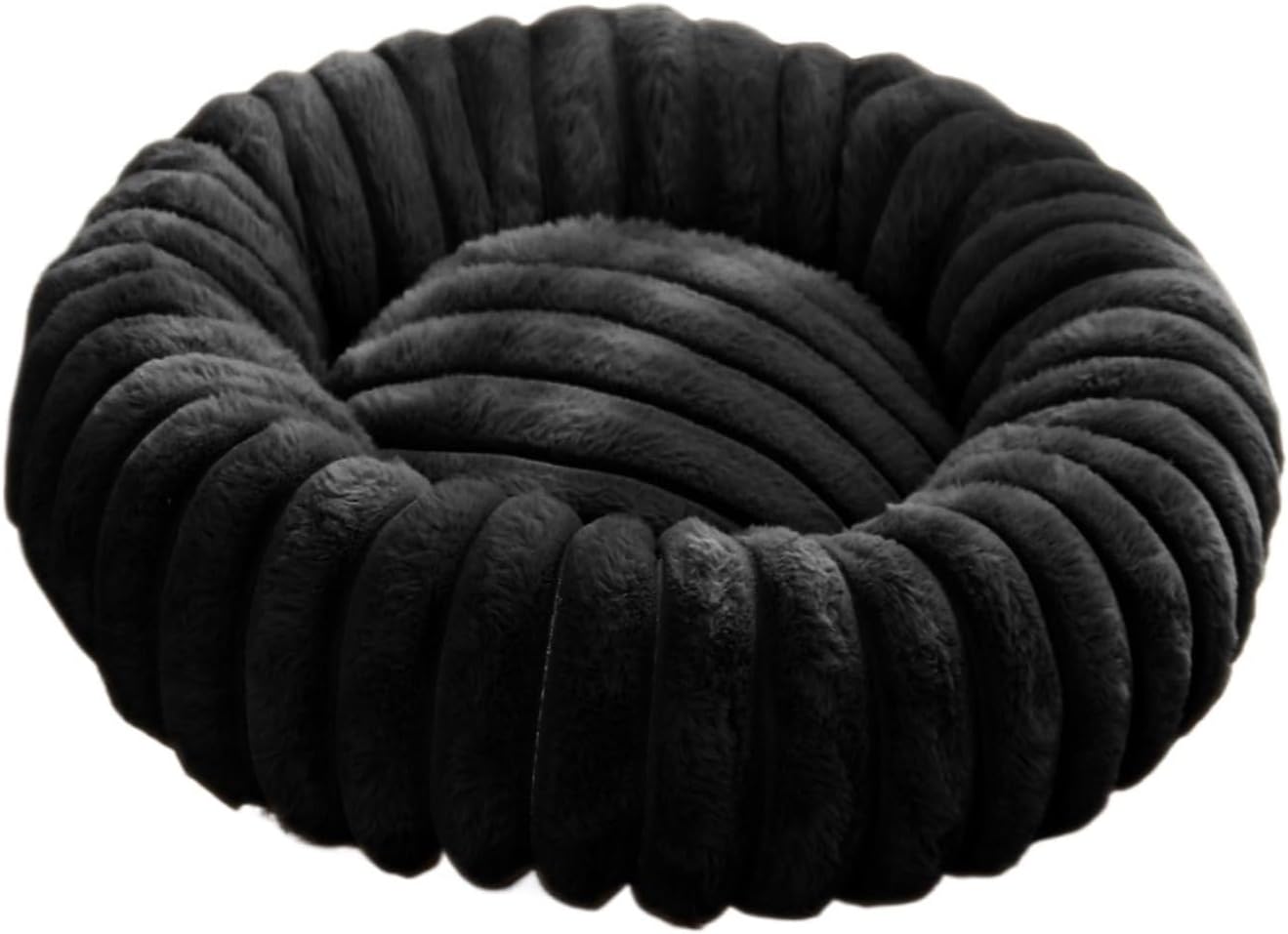 Autumn and Winter pet Bed, Flannel, Thick Warm pet Bed, Non-Slip Bottom, Soft and Comfortable, Suitable for Cats and Dogs(Black,70cm)