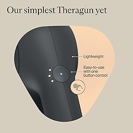 TheraGun Therabody Relief - Quiet Deep Tissue Therapy Massage Gun - Bluetooth Enabled, Electric Percussion Massage Gun & Personal Massager for Pain in The Neck, Back, Leg, Shoulder and Foot (Black)