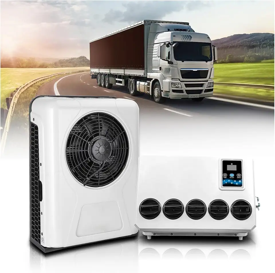 Ar condicionado de 12 V 10000 BTU, ar condicionado split de 12 V para caminhão, semi-caminhão, APU 12 volts CC, resfriamento rápido para Big Rig Sleeper, semi caminhões, caminhões, trailers, vans