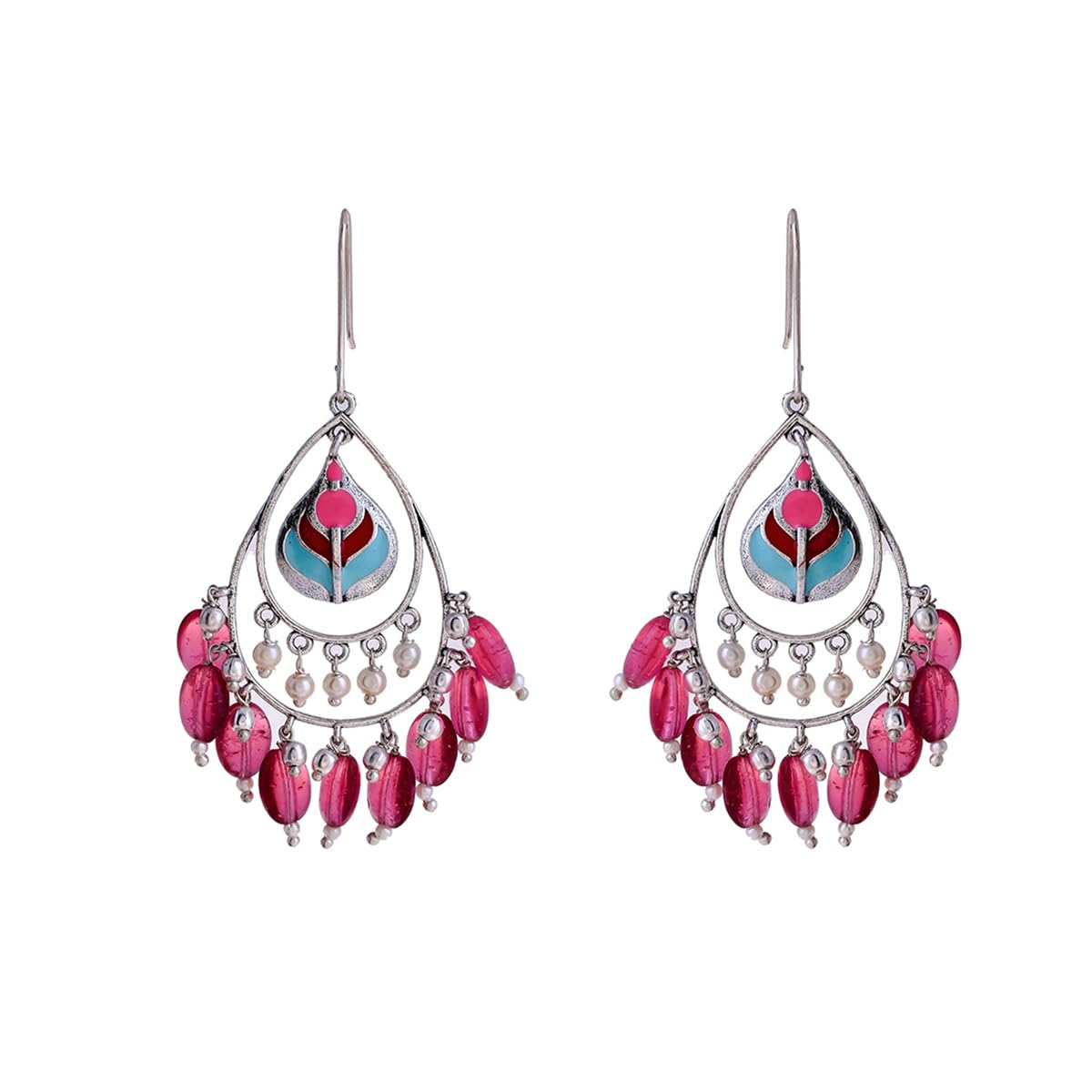 VOYLLA Bagh E Fiza Coloured Beads brass Silver Earrings for Women - Review, Price and Buying Guide