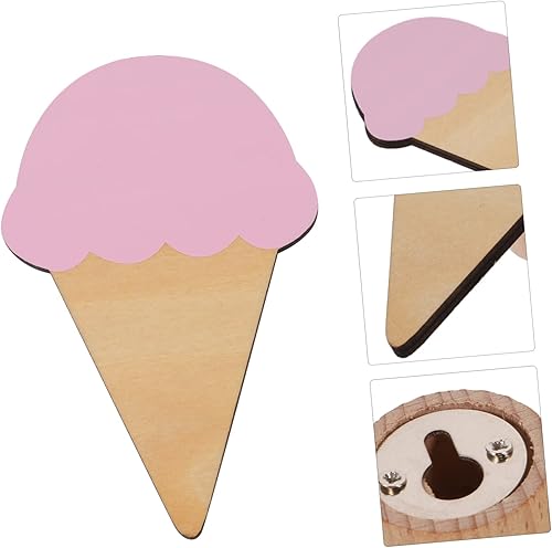 Miniatura 4 de 1 juego de gancho de helado para colgar decoración de pared para niños, perchas de madera para colgar en la pared, perchero creativo, gancho de