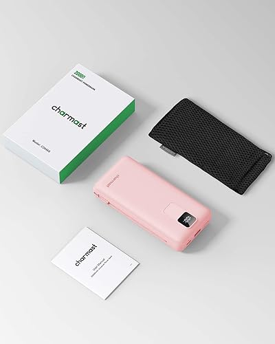 Miniatura 9 de Charmast Cargador portátil con cables integrados y enchufe de pared, 20000mAh 20W USB C, batería de carga rápida, paquete de batería de viaje