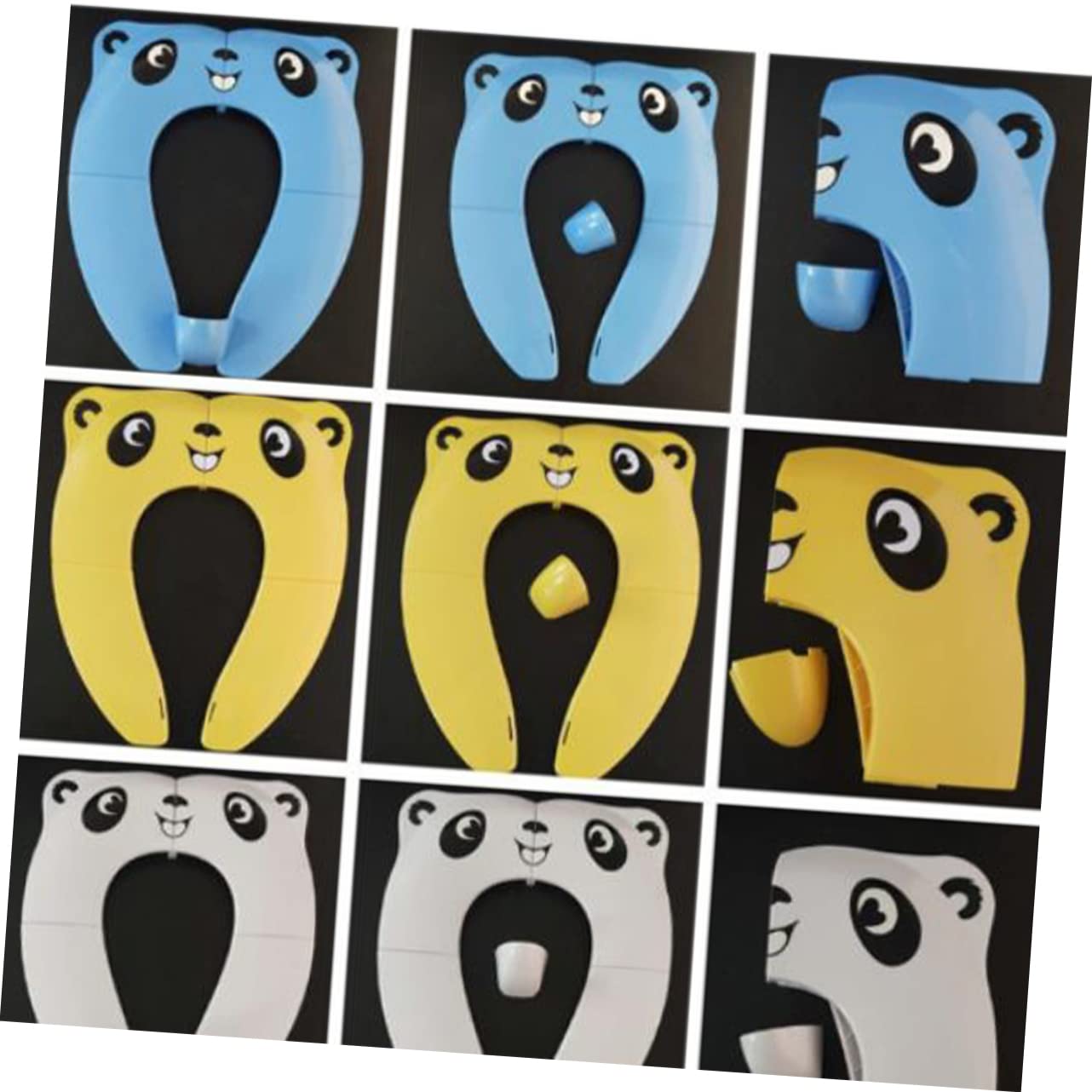 Sedile Wc Pieghevole per Ragazzi, Cerchio Trainer Bianco in Abs | Maniglie Grandi, Design Cartoon Adorabile, per Potty Training, Facile da Afferrare