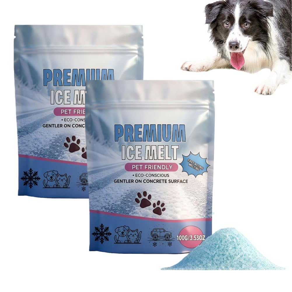 2026 ICES & Snow Melts,Ice Melt - Pet Safe Ice Melt,Pet Friendly Salt for ICES and Snows,Fast-Acting Snow Melts/Ic-e Removal for Driveway Sidewalk,Resealable 100g Bag