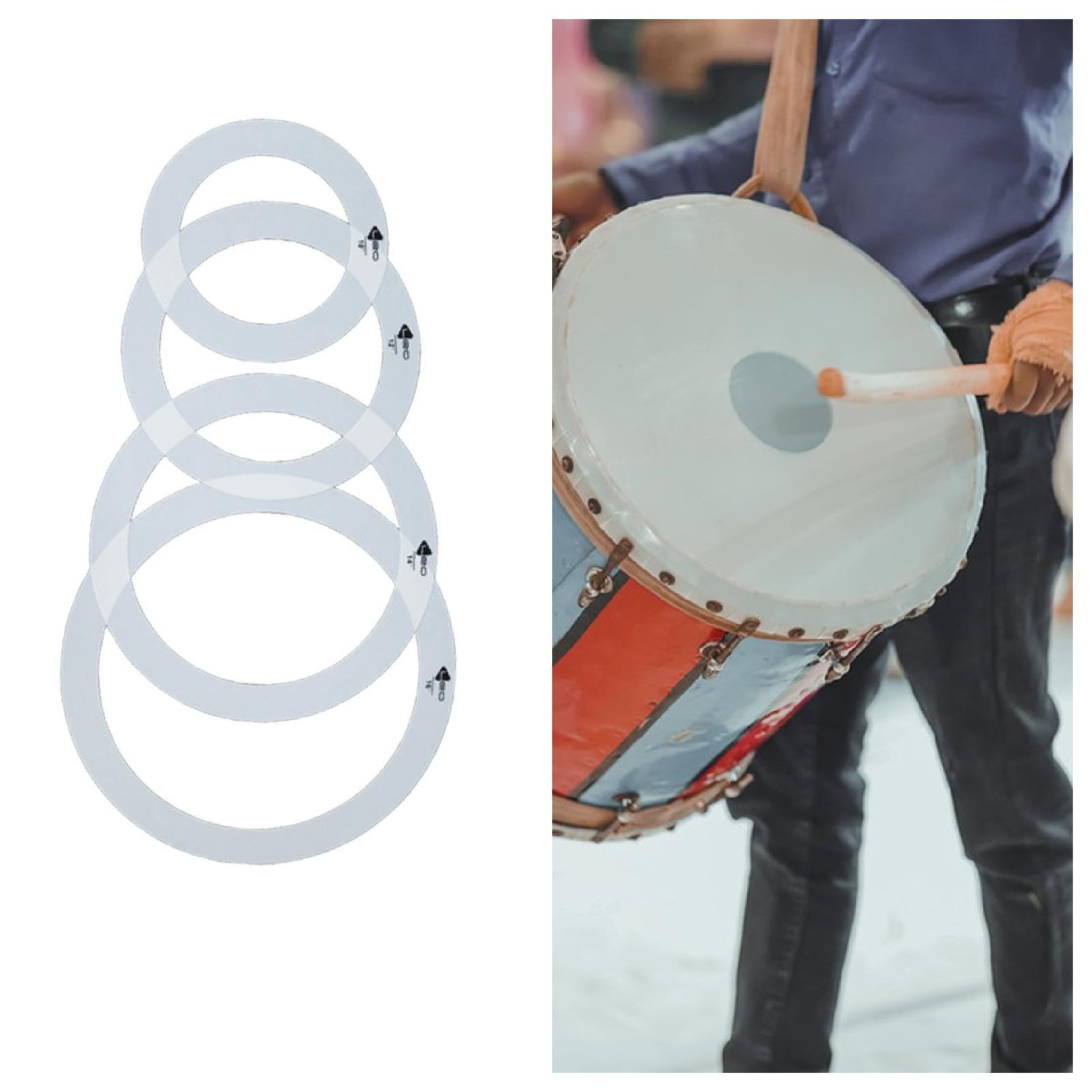 Generic Pack de 4 Anneaux d'Atténuation pour Batterie, Accessoires de Percussion Modernes et Efficaces, 16 pouces 14 pouces 12 pouces 10 pouces