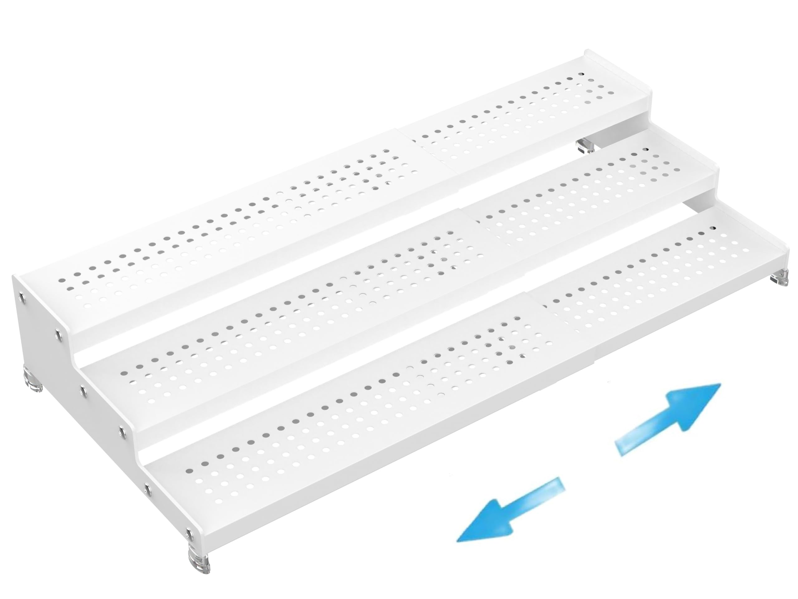 Photo 1 of Wobmmi Expandable Spice Rack organizer with 3-Tier step shelf,Modern Design heavy duty,Non Skid and Visibility,Great for Kitchen Cabinet,Bathroom,dressing table,Cupboard, Pantry and more(1PACK/WHITE)