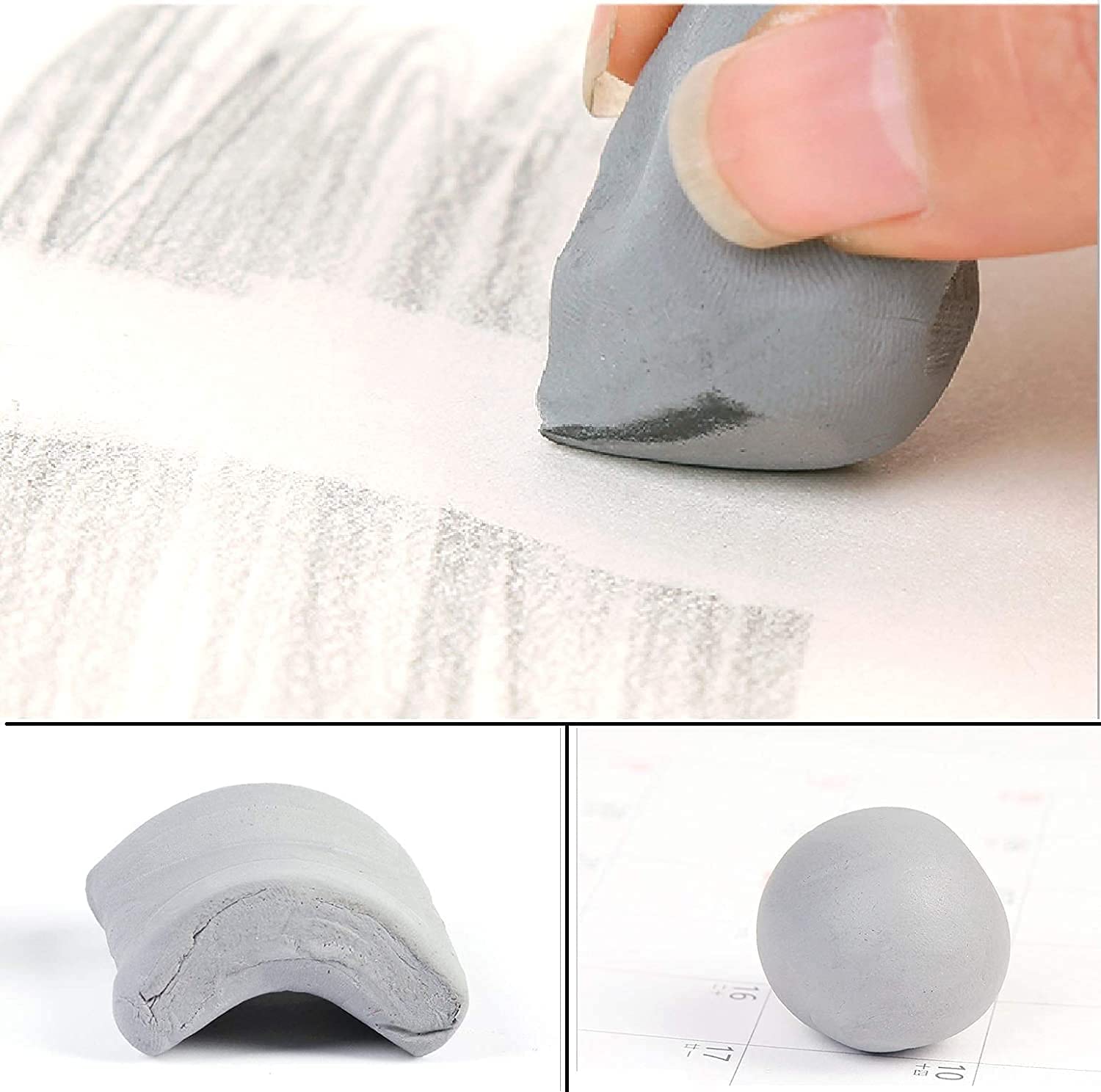 Qatalitic 6 Pcs Blending Paper Stumps Set with Sandpaper & Kneadable Art Eraser, Tortillons Paper Art Blenders & Sandpaper for Pencil Sharpener Pointer, Charcoal Sketch Drawing Tools, for Artists 2