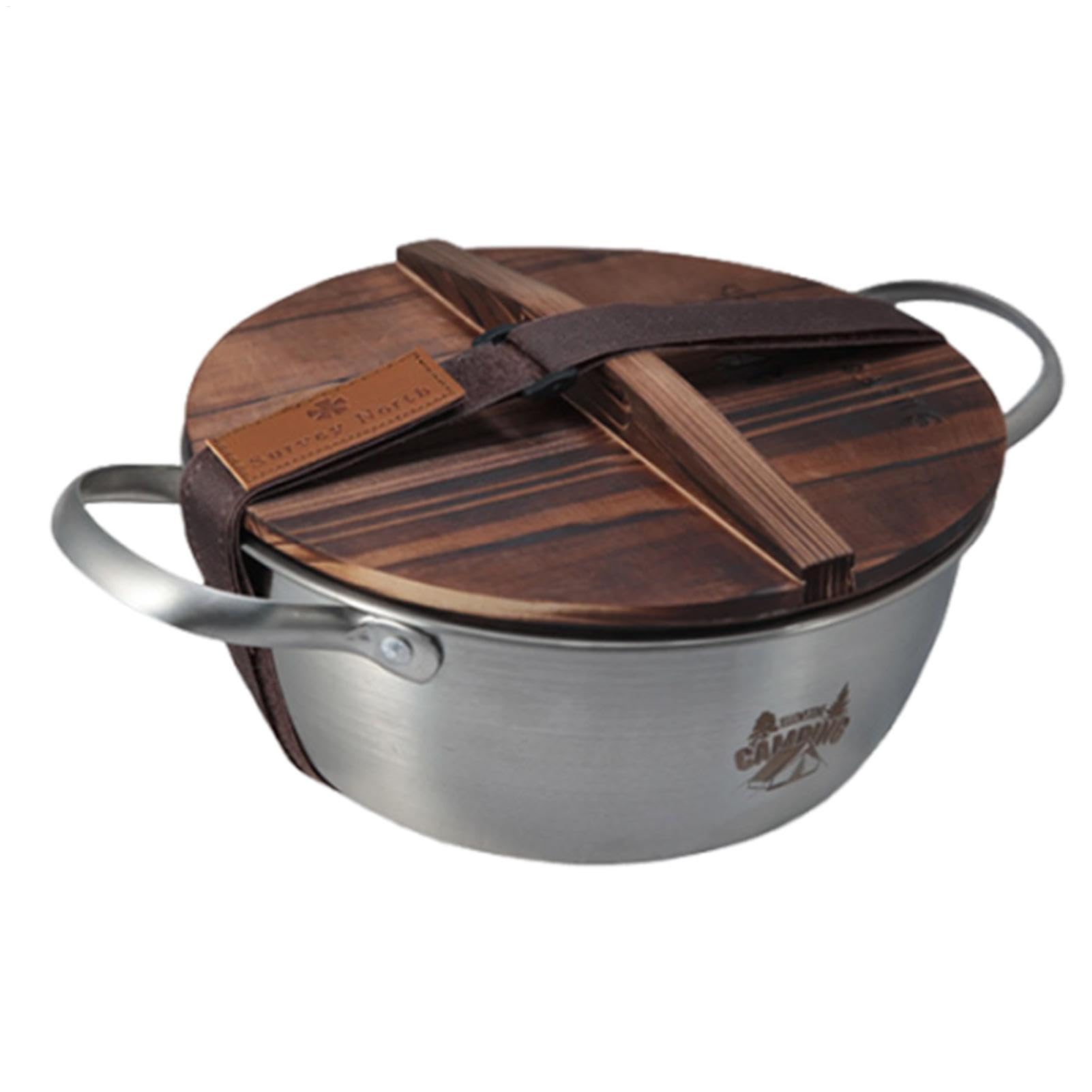 Marmite de camping en inox de 21cm pour feu de camp