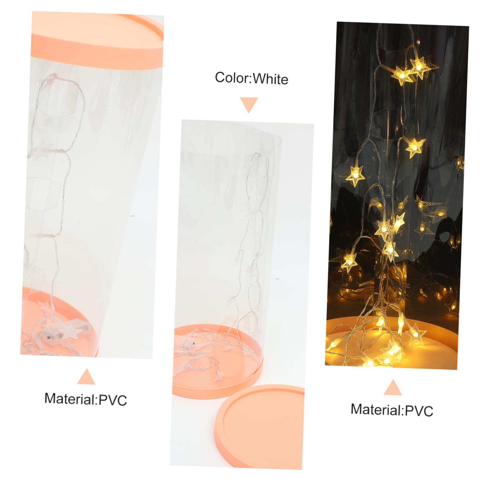 ibasenice 1juego Cubo De Almacenamiento Transparente Para Diseño Cilíndrico Para Juguetes y Decoración Infantil Diámetro Luz Led