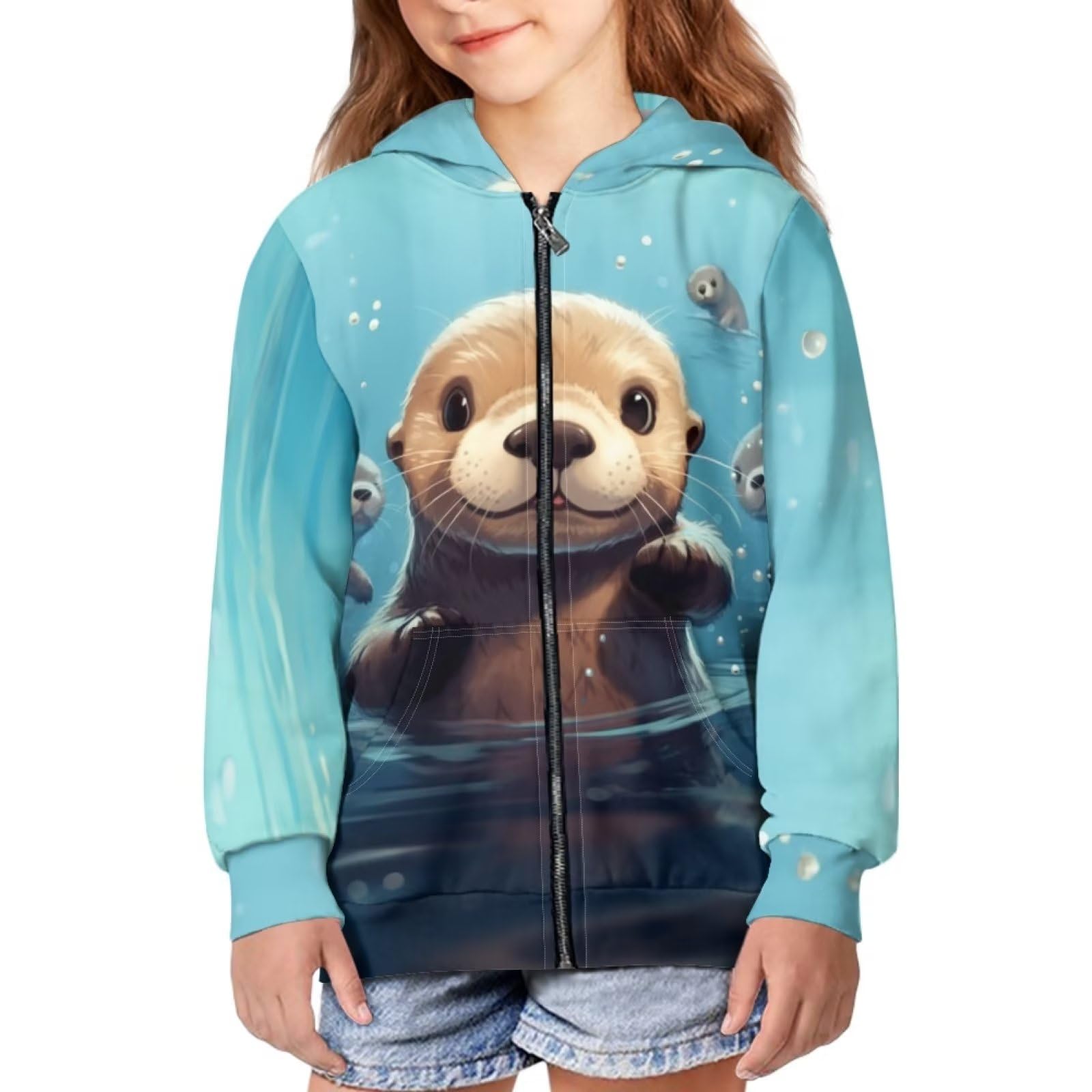 Pointodoor Zip Up Hoodie for Girls 6-16 Years Trendy Long Sleeve Hooded Sweatshirts Casual Kids Coat with Pocket