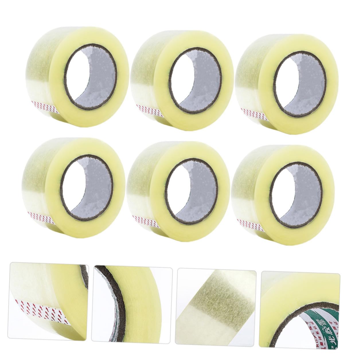 6 Rollen Transparentes Klebeband aus Pet mit Haftkraft und Einfachem Verstauen für Verpackungen zu Hause und Büro
